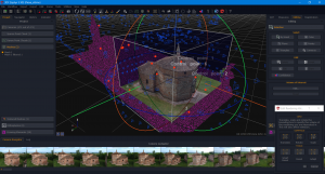 La prima fase in cui l’utente definisce il volume di interesse. Un’anteprima in tempo reale mostra l’area del modello che non verrà considerata dal rendering della scena. 