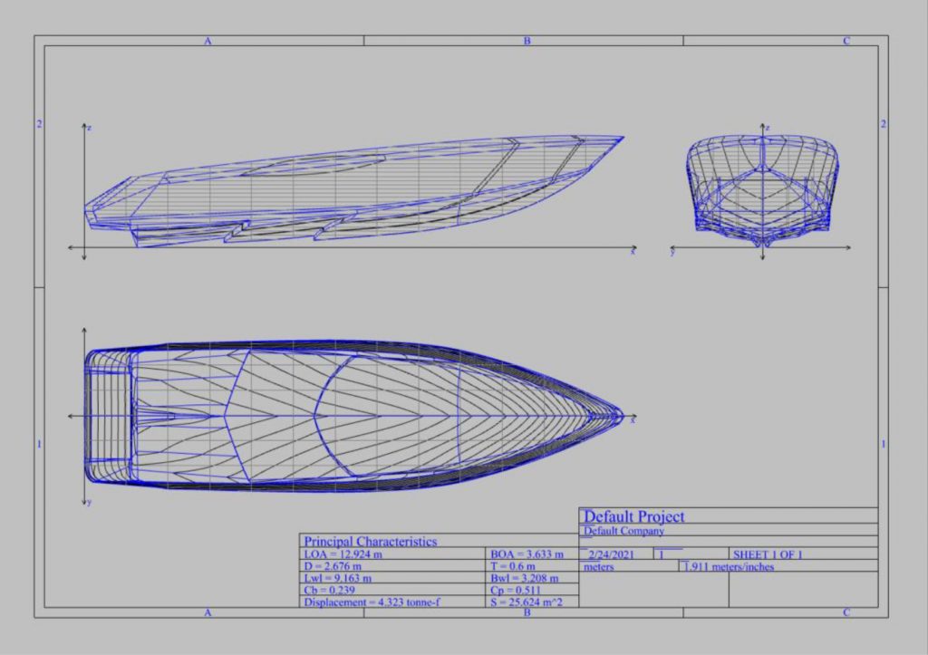 Fig. 4. Vector lines of the yacht. © Edgar Tovar