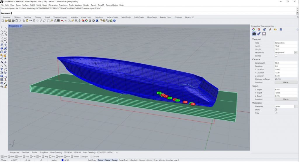 Fig. 5. Completed vectorization process in Rhinoceros 7. © Edgar Tovar